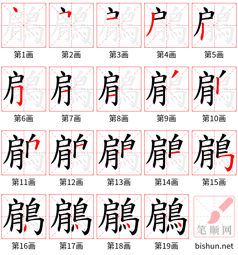 鵳 笔顺规范