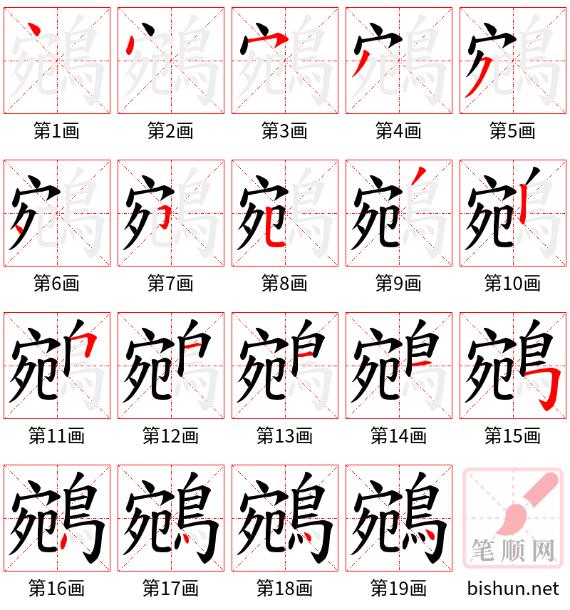 鵷 笔顺规范