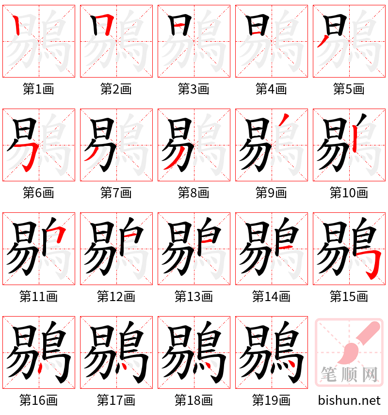 鶍 笔顺规范