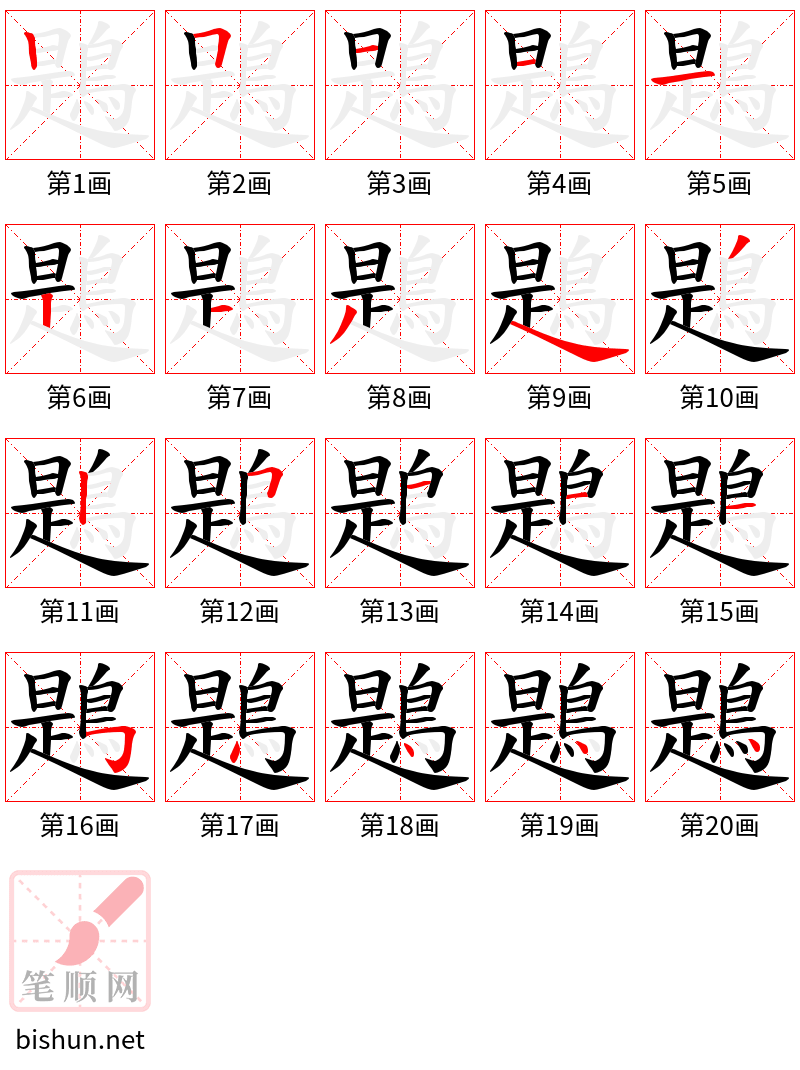 鶗 笔顺规范