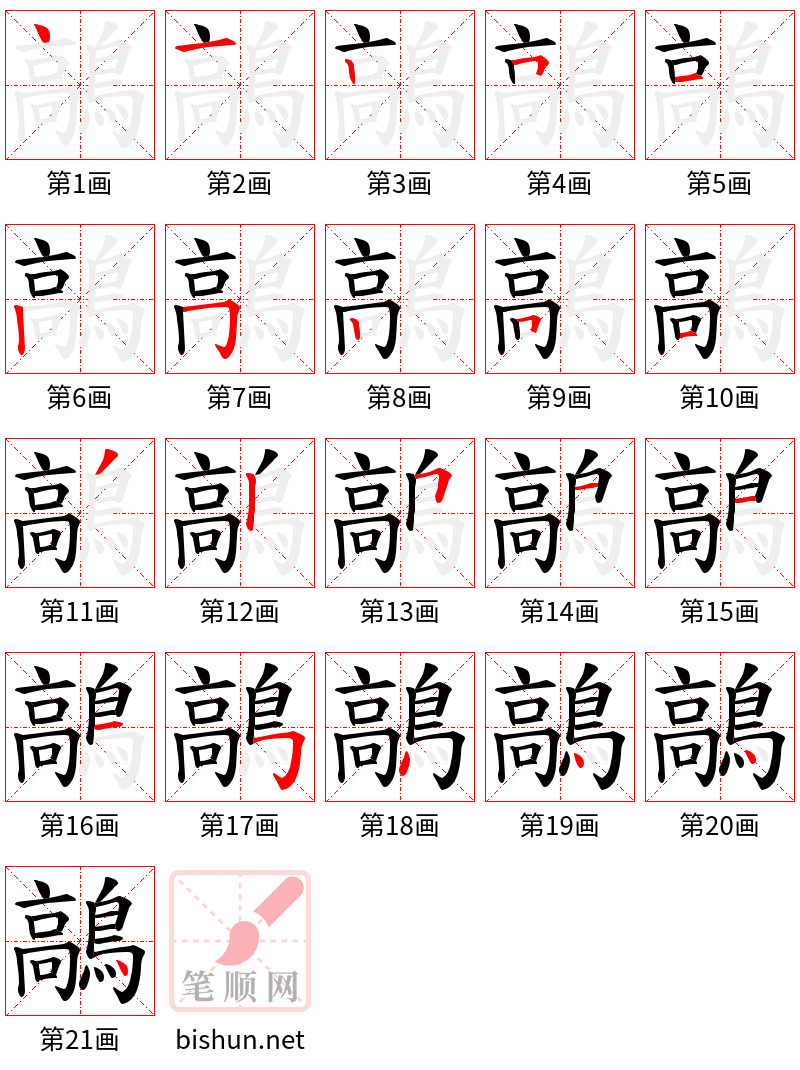 鶮 笔顺规范