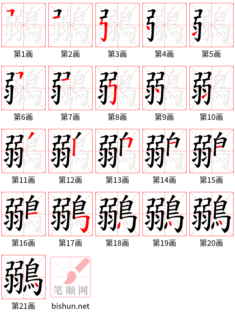 鶸 笔顺规范