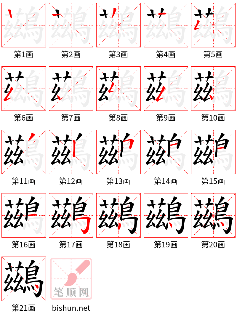 鷀 笔顺规范