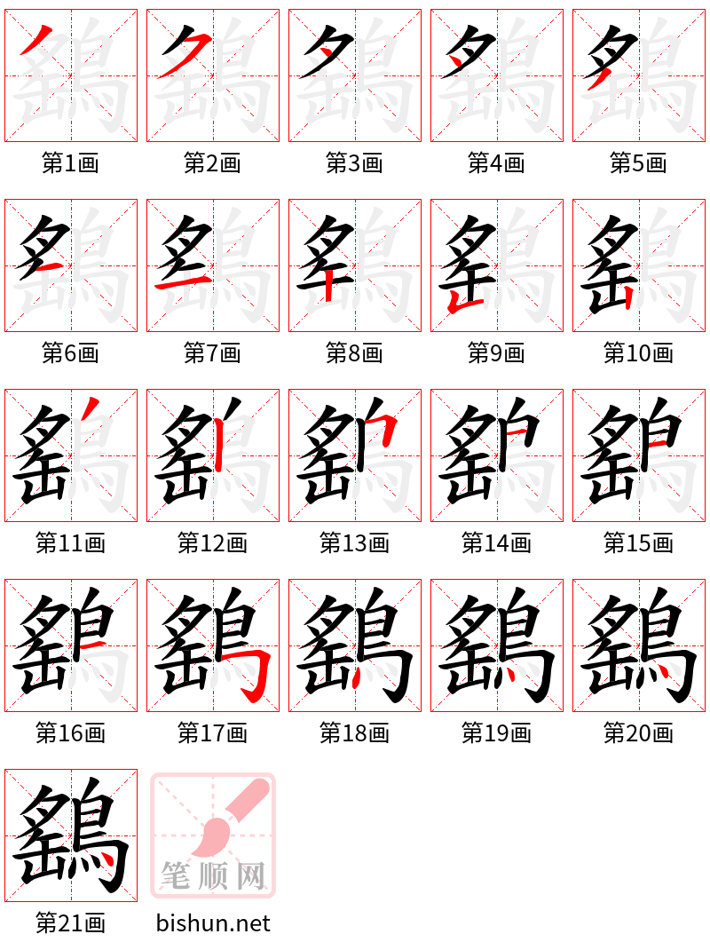 鷂 笔顺规范