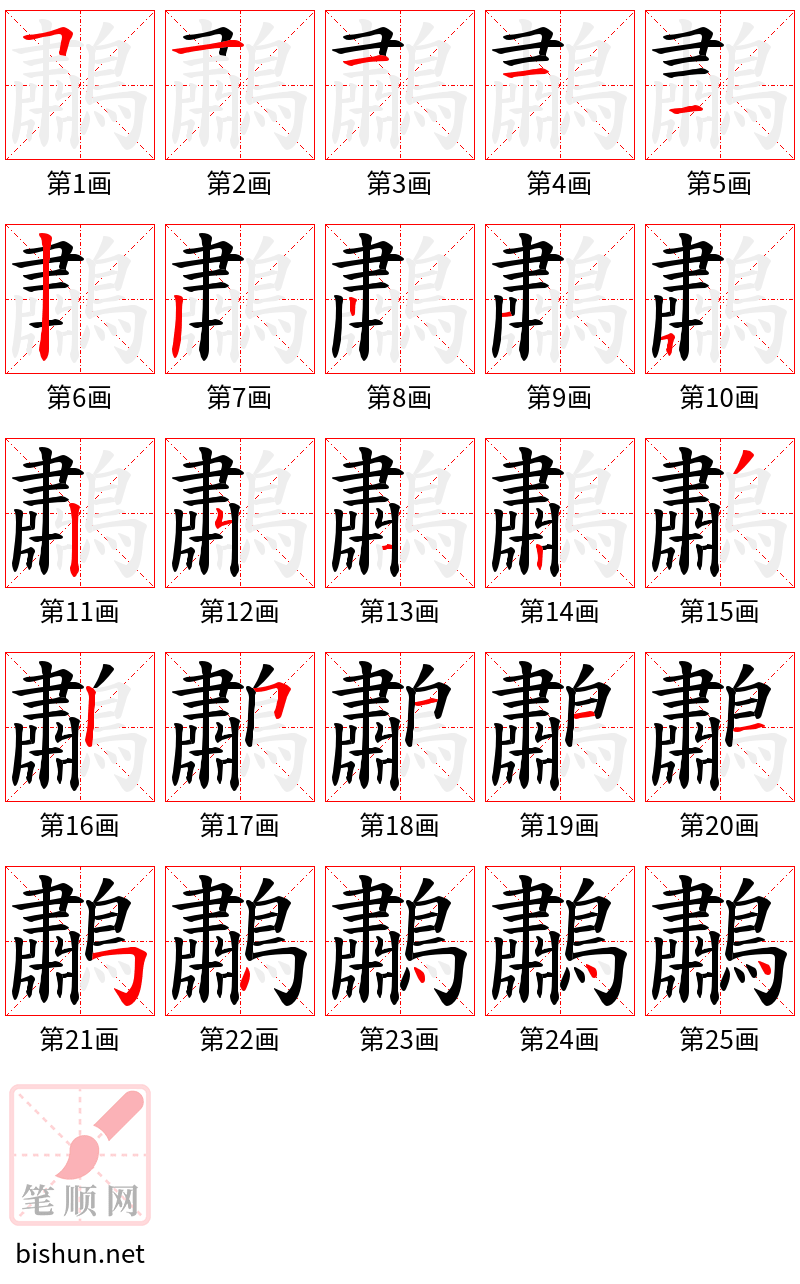 鷫 笔顺规范