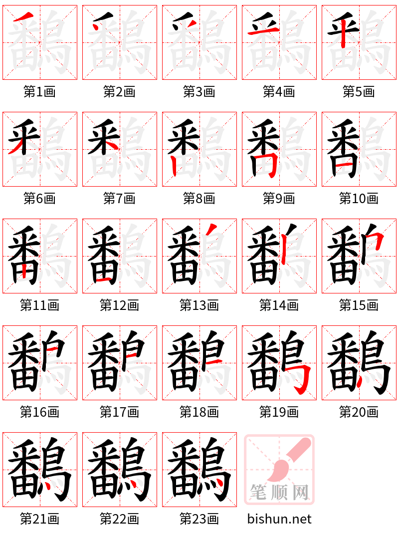 鷭 笔顺规范