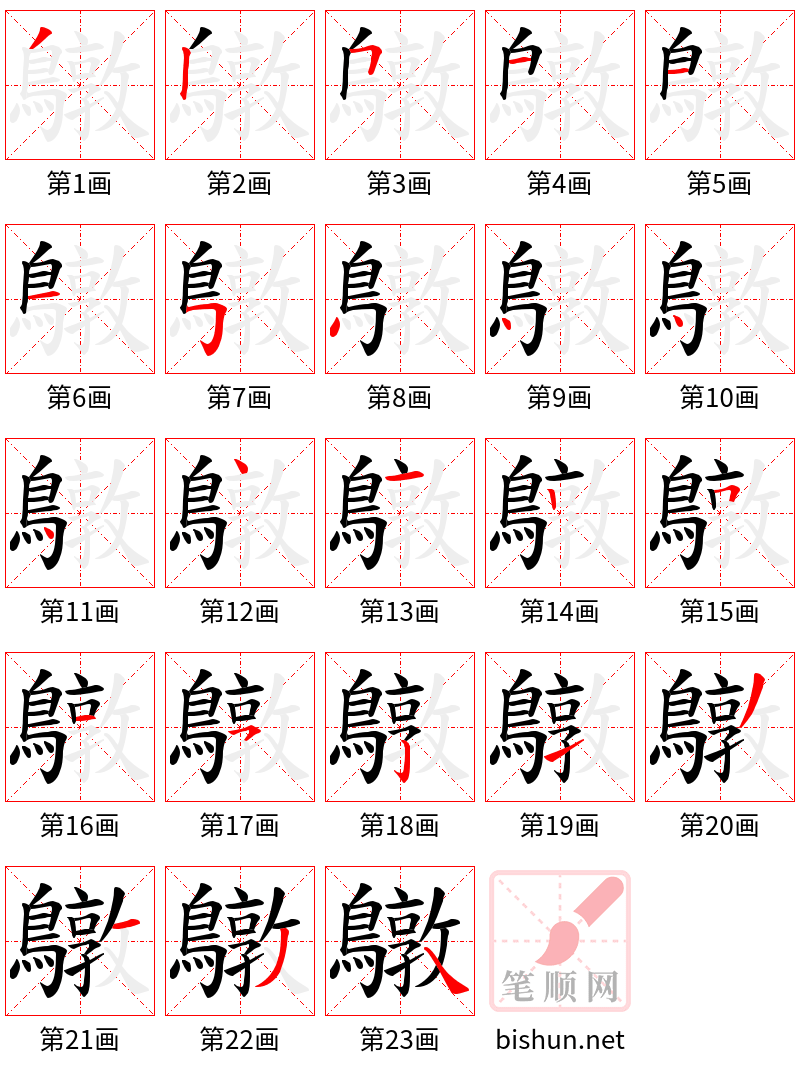 鷻 笔顺规范