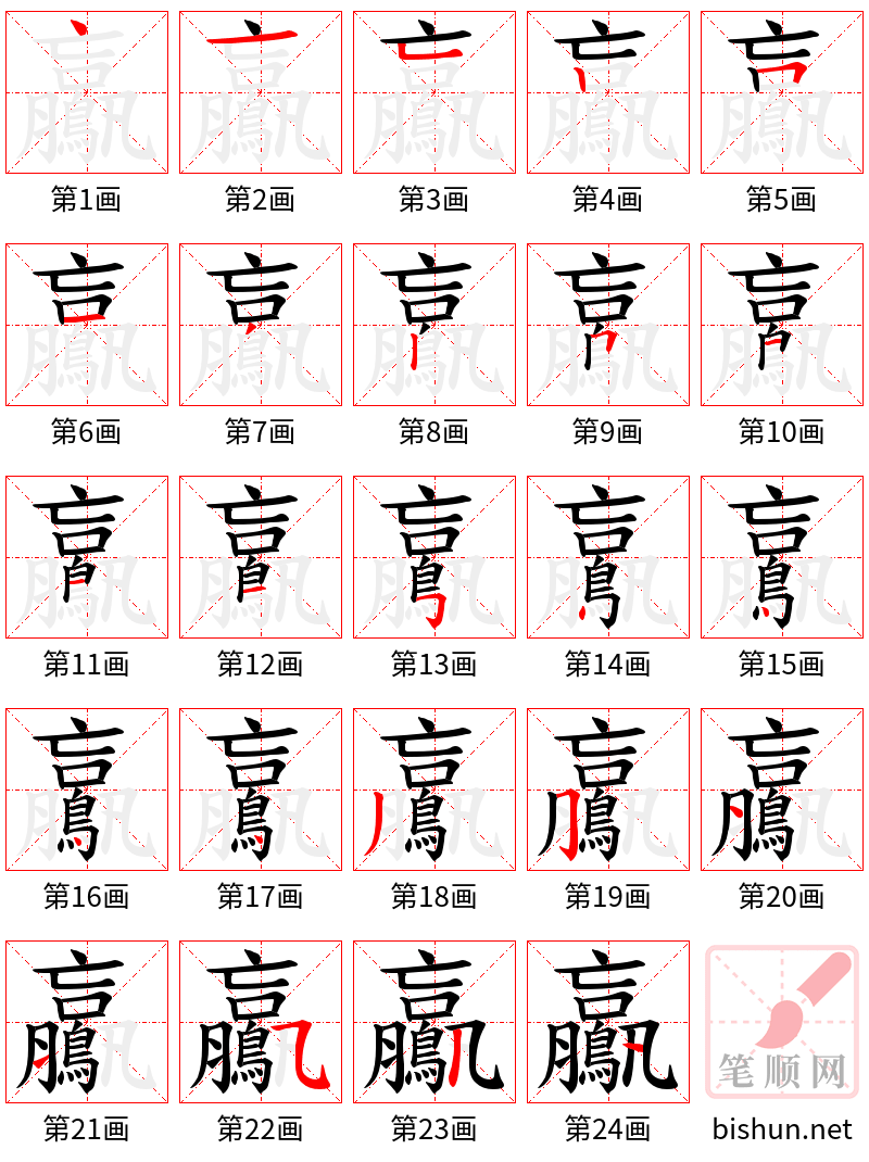 鸁 笔顺规范