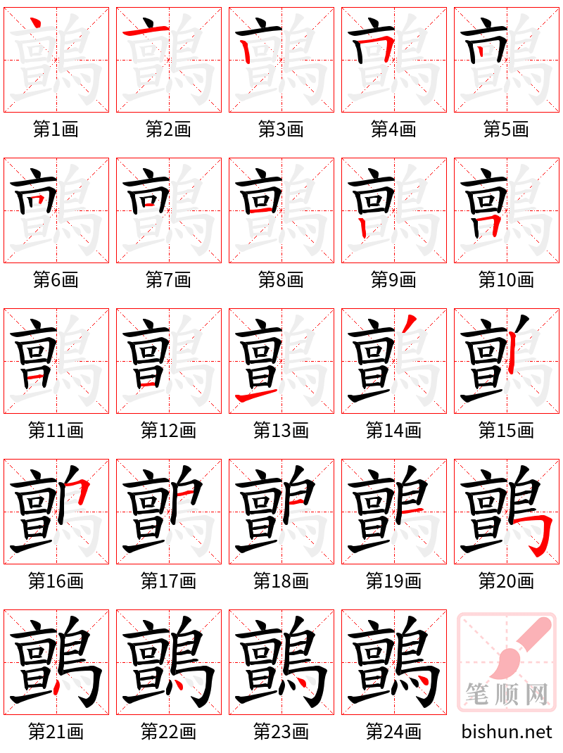 鸇 笔顺规范