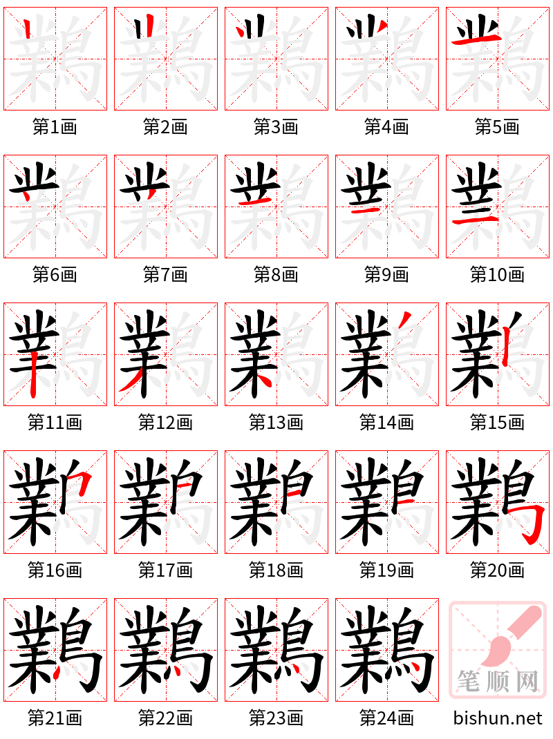 鸈 笔顺规范