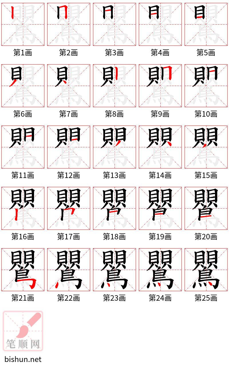 鸎 笔顺规范