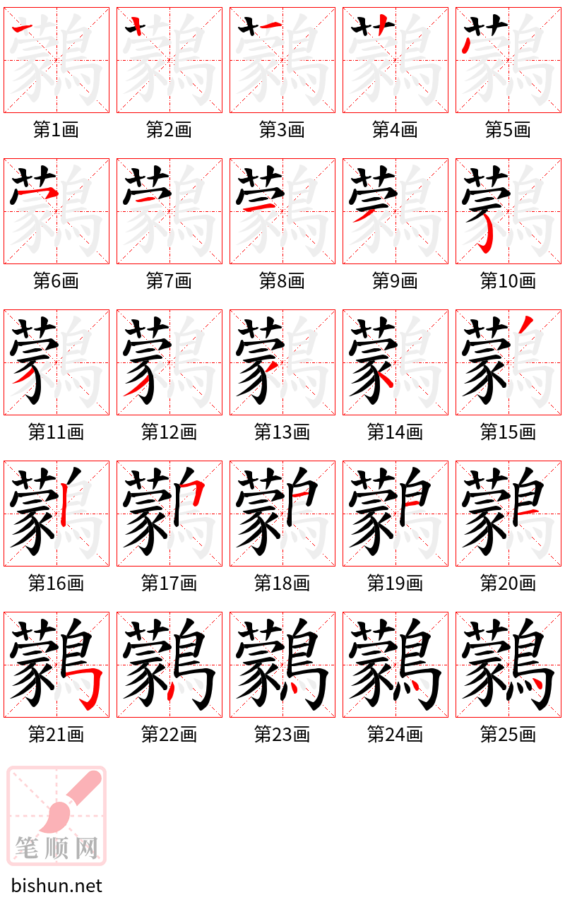 鸏 笔顺规范