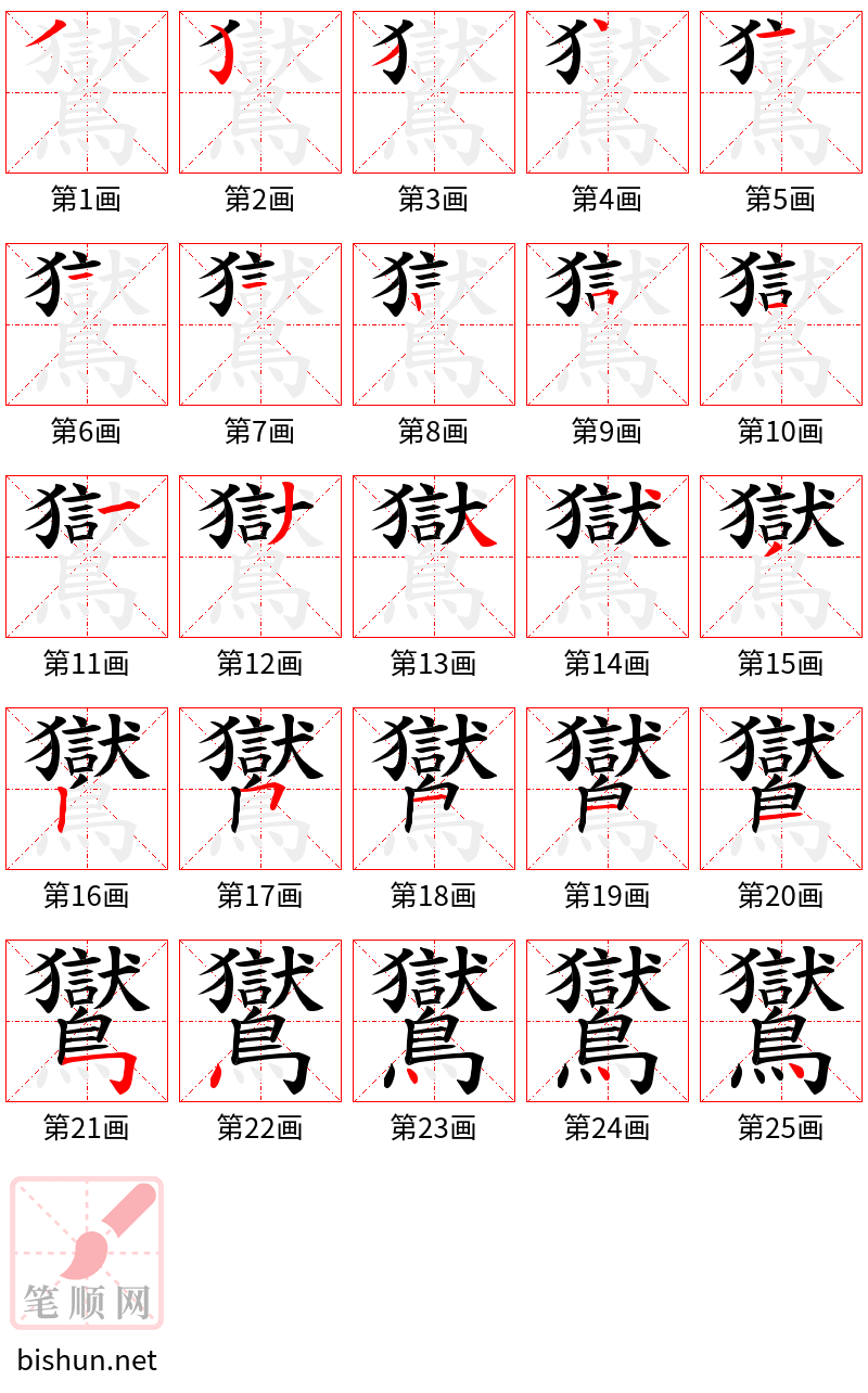 鸑 笔顺规范