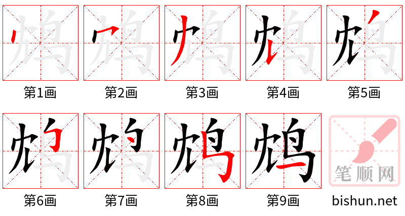 鸩 笔顺规范