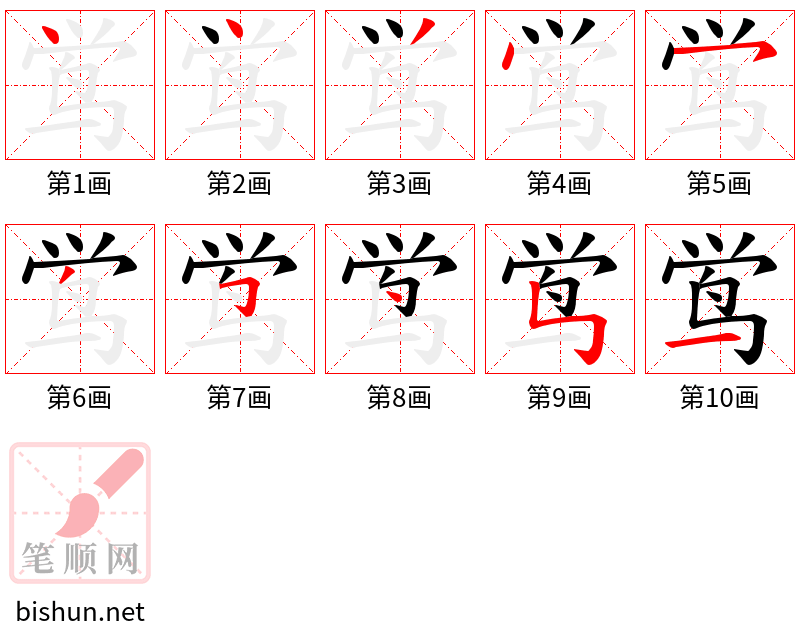 鸴 笔顺规范