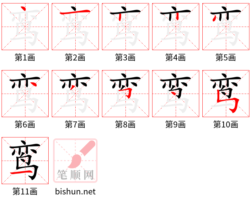 鸾 笔顺规范