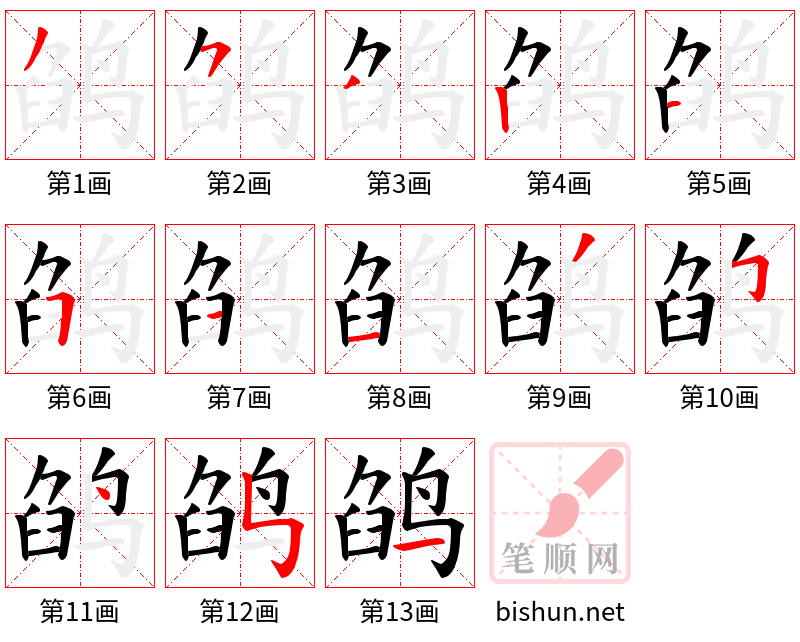 鹐 笔顺规范