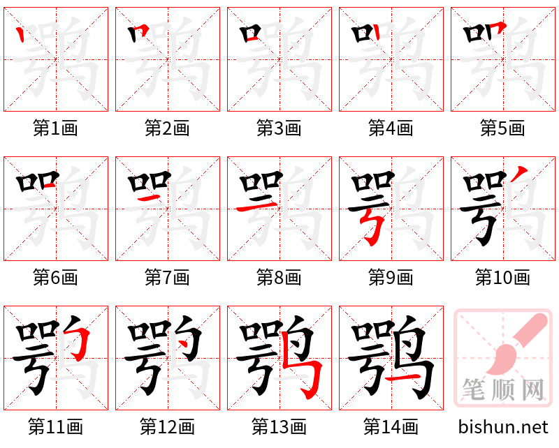 鹗 笔顺规范