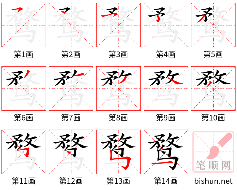 鹜 笔顺规范