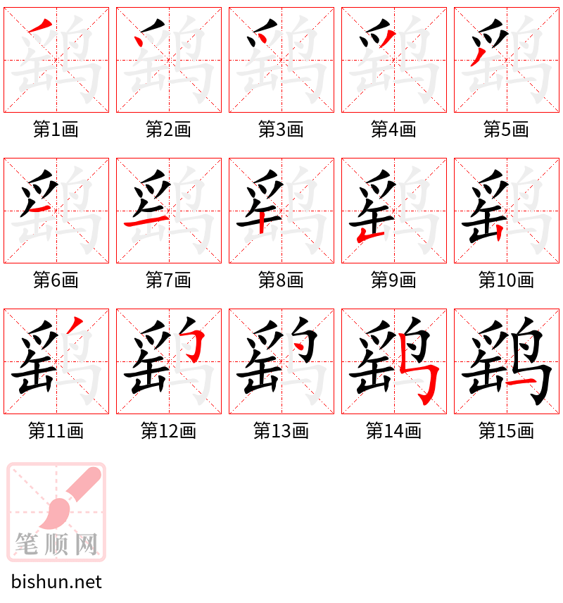 鹞 笔顺规范