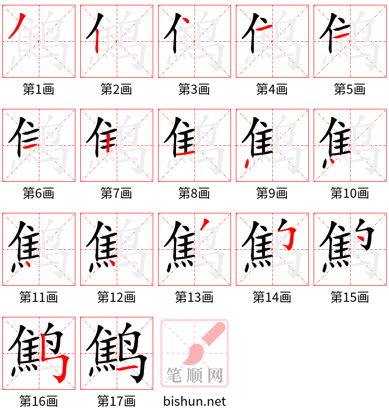 鹪 笔顺规范