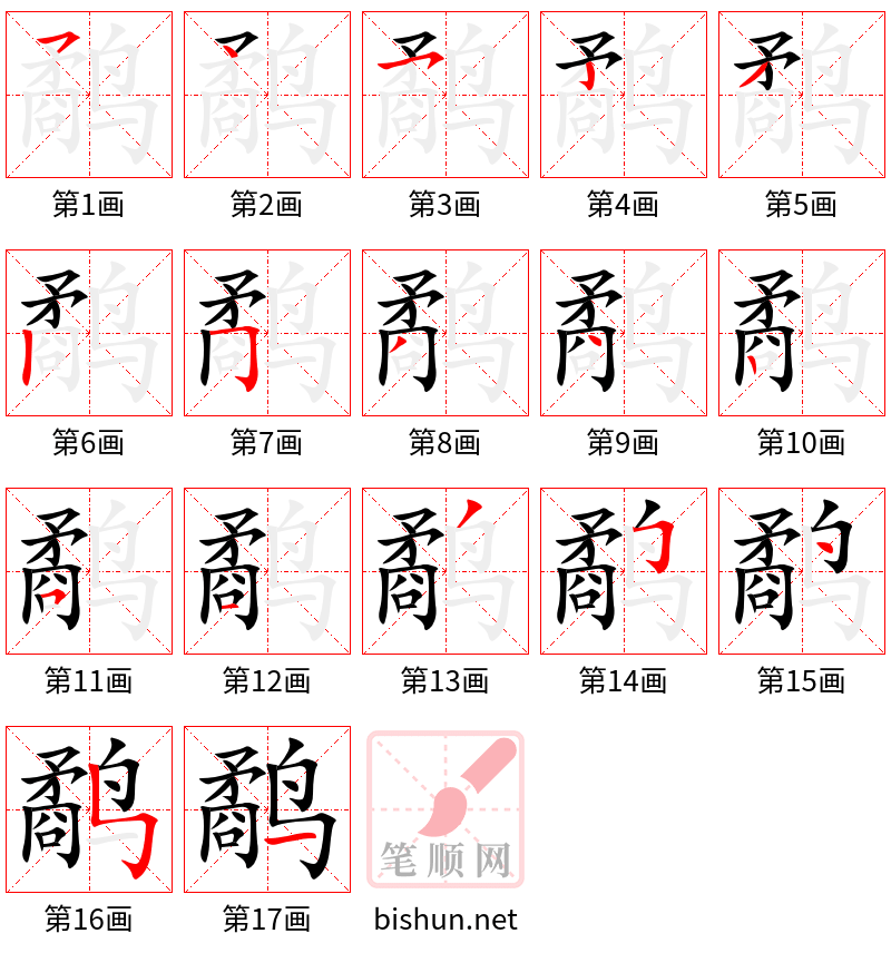 鹬 笔顺规范