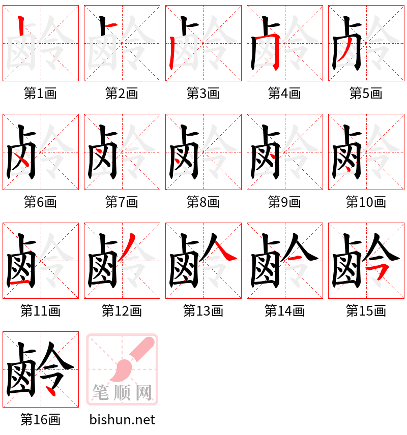 鹷 笔顺规范