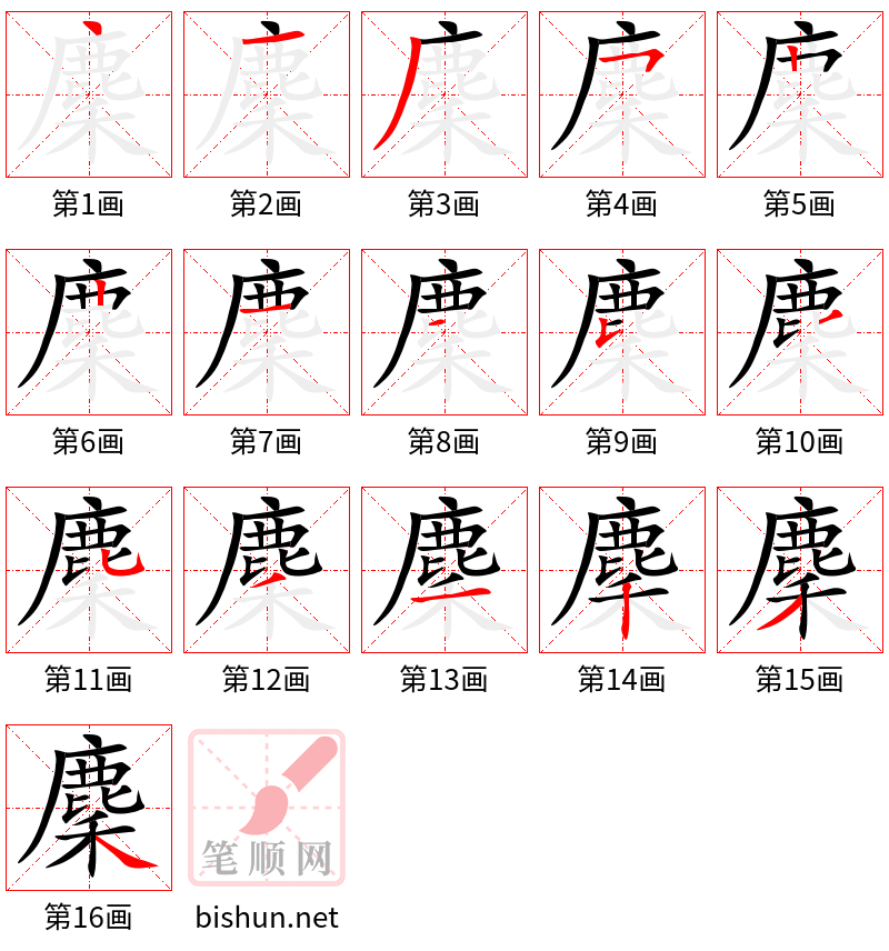 麇 笔顺规范