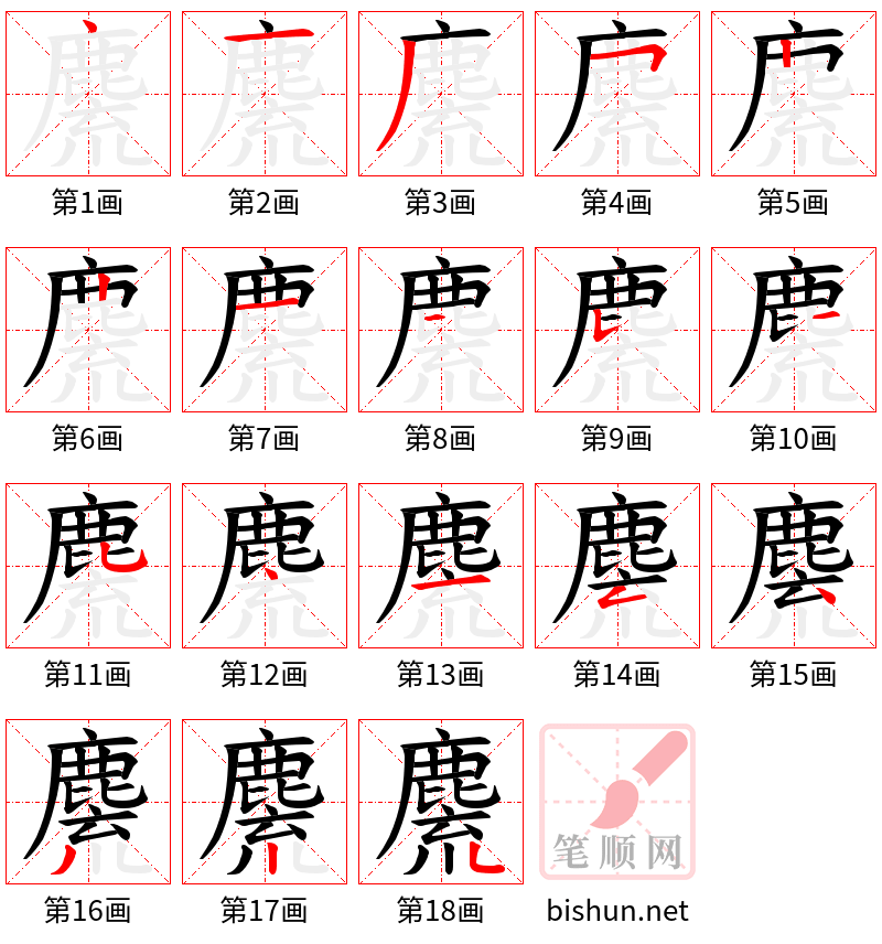 麍 笔顺规范