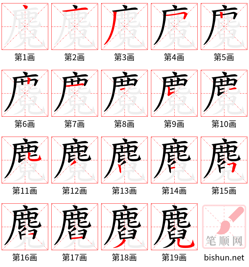 麑 笔顺规范