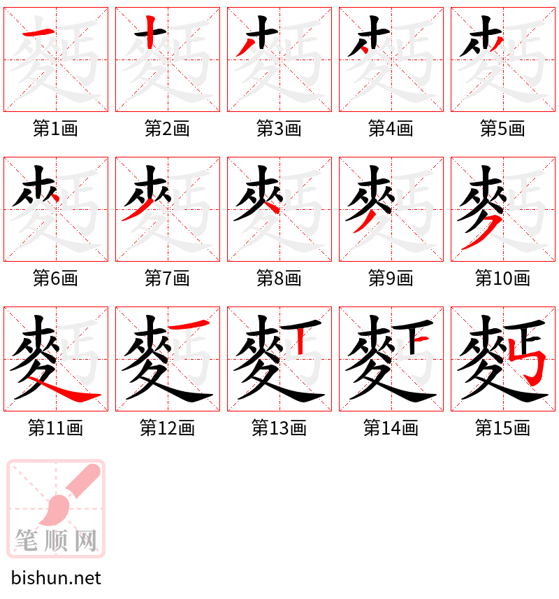 麫 笔顺规范