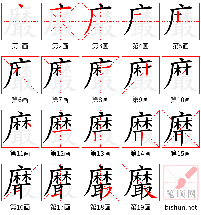 黀 笔顺规范