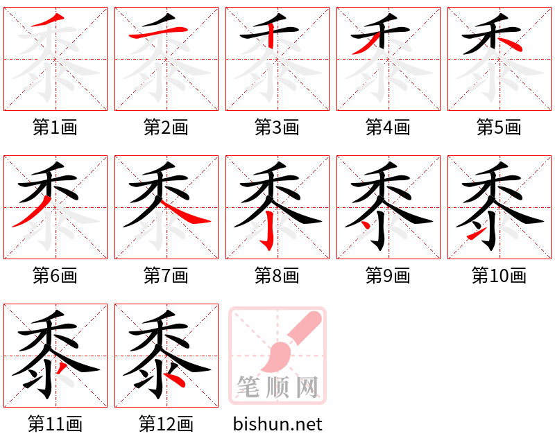 黍 笔顺规范