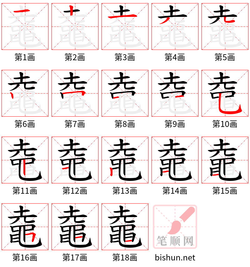 鼀 笔顺规范