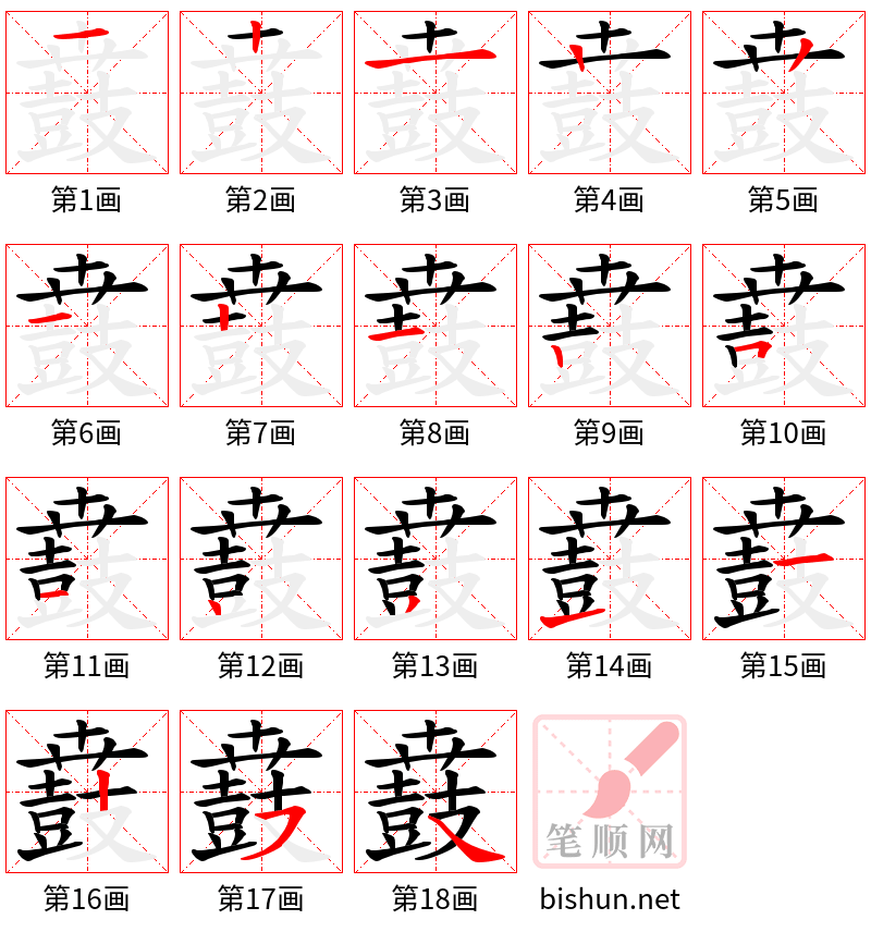 鼖 笔顺规范