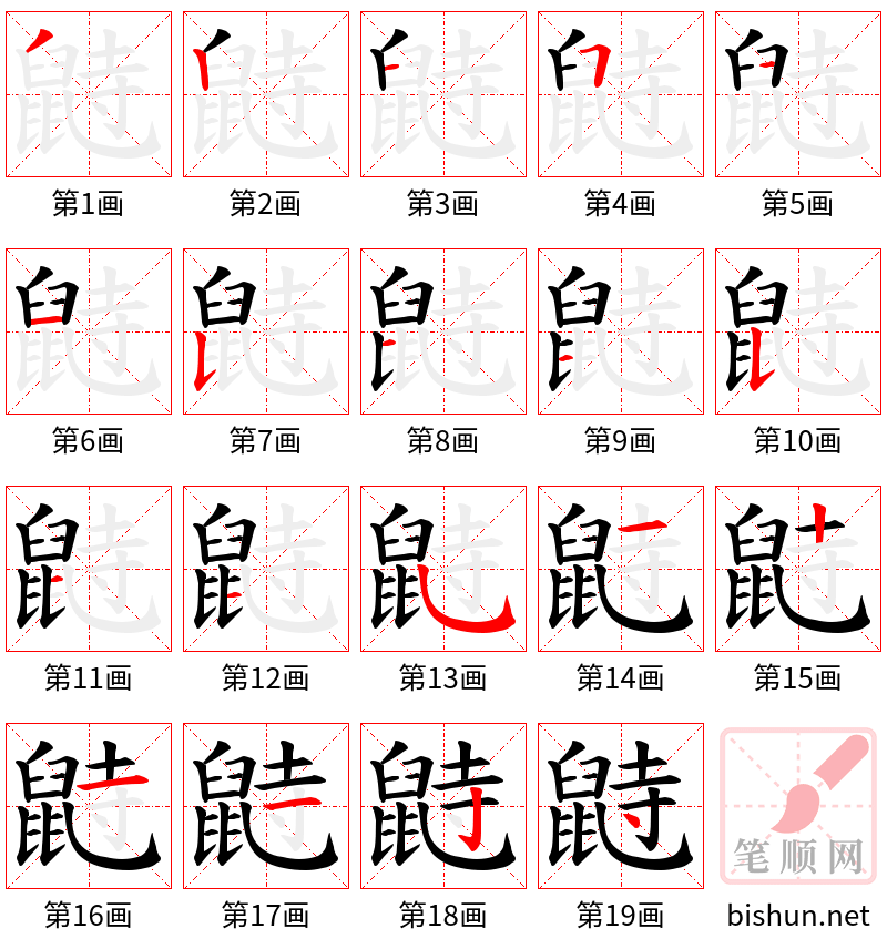 鼭 笔顺规范